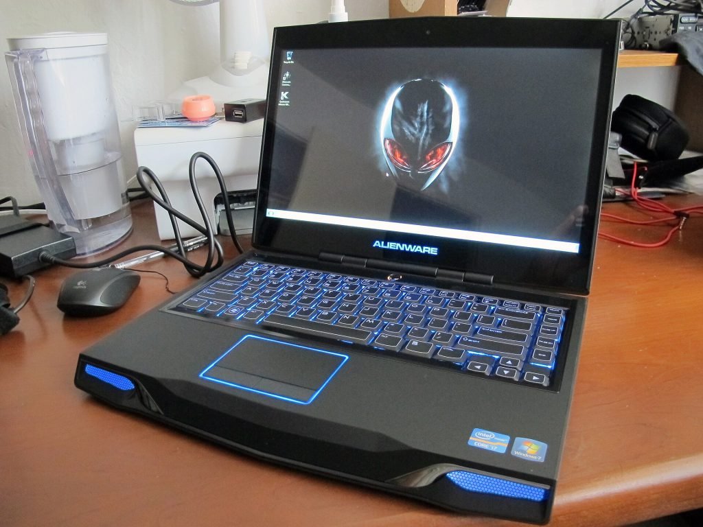 Alienware gaming laptop with backlit keyboard
