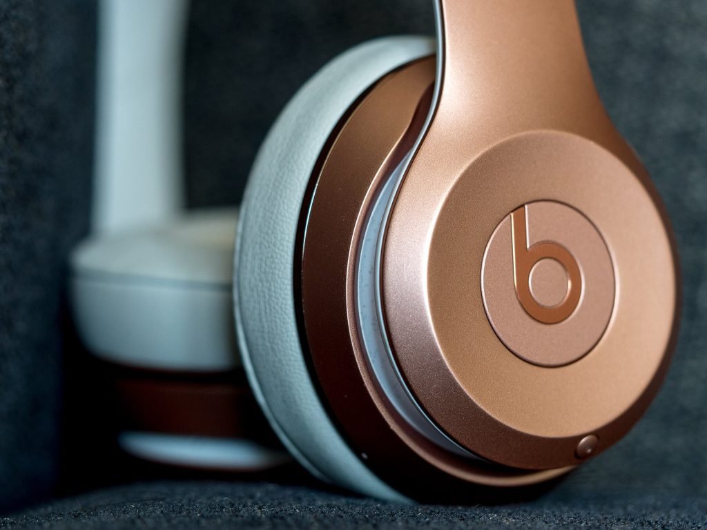 Beats wireless headphones in rose gold