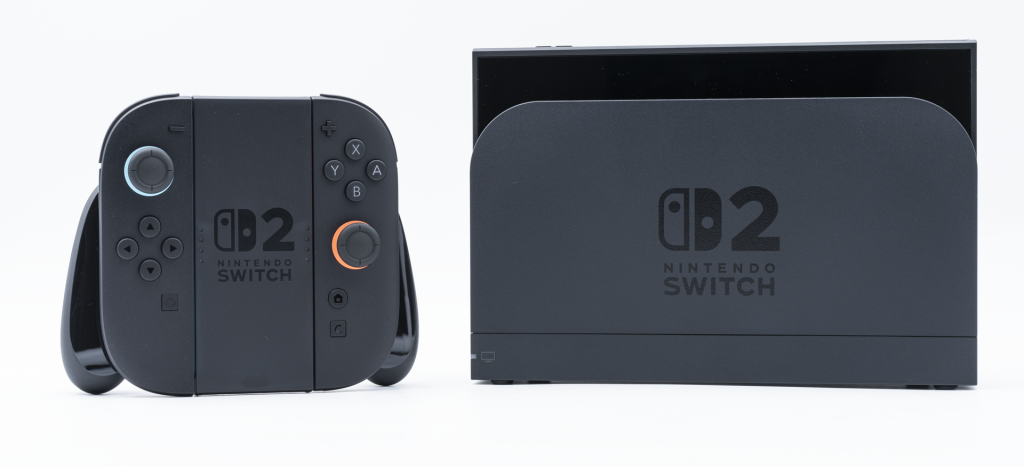 Nintendo Switch 2 console with Joy-Con 2 controllers and dock