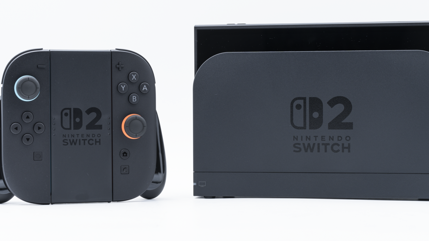 Nintendo Switch 2 console with Joy-Con 2 controllers and dock