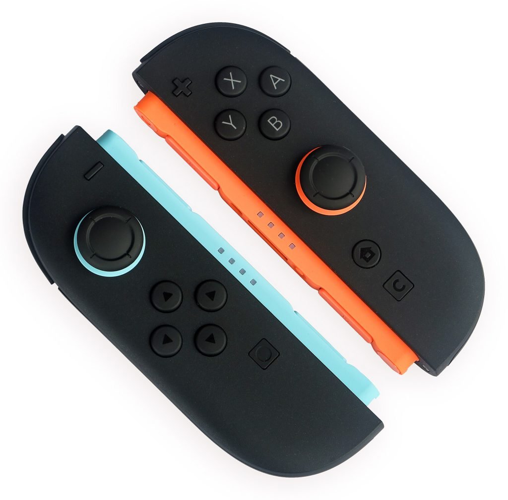 Nintendo Switch 2 Joy-Con 2 controllers in blue and orange